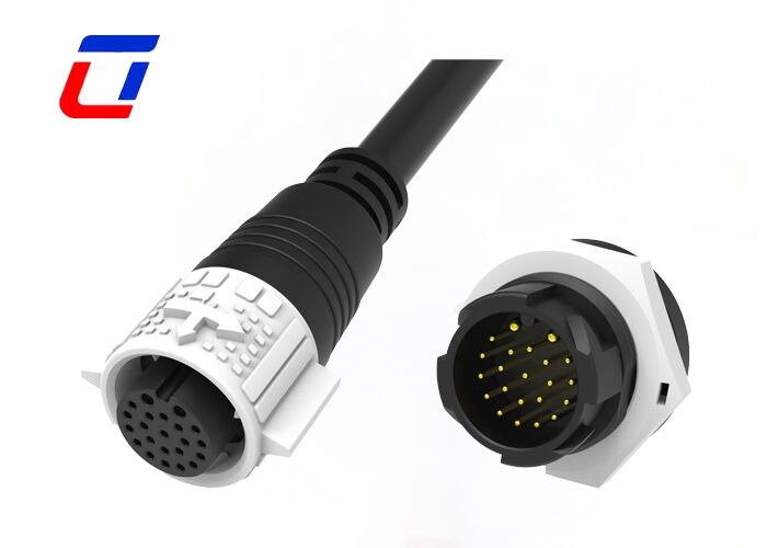 Αδιάβροχοι σύνδεσμοι IP67 M19 Quick Disconnect Wire To Board 2+20 ακίδων για τροφοδοσία και σήμα